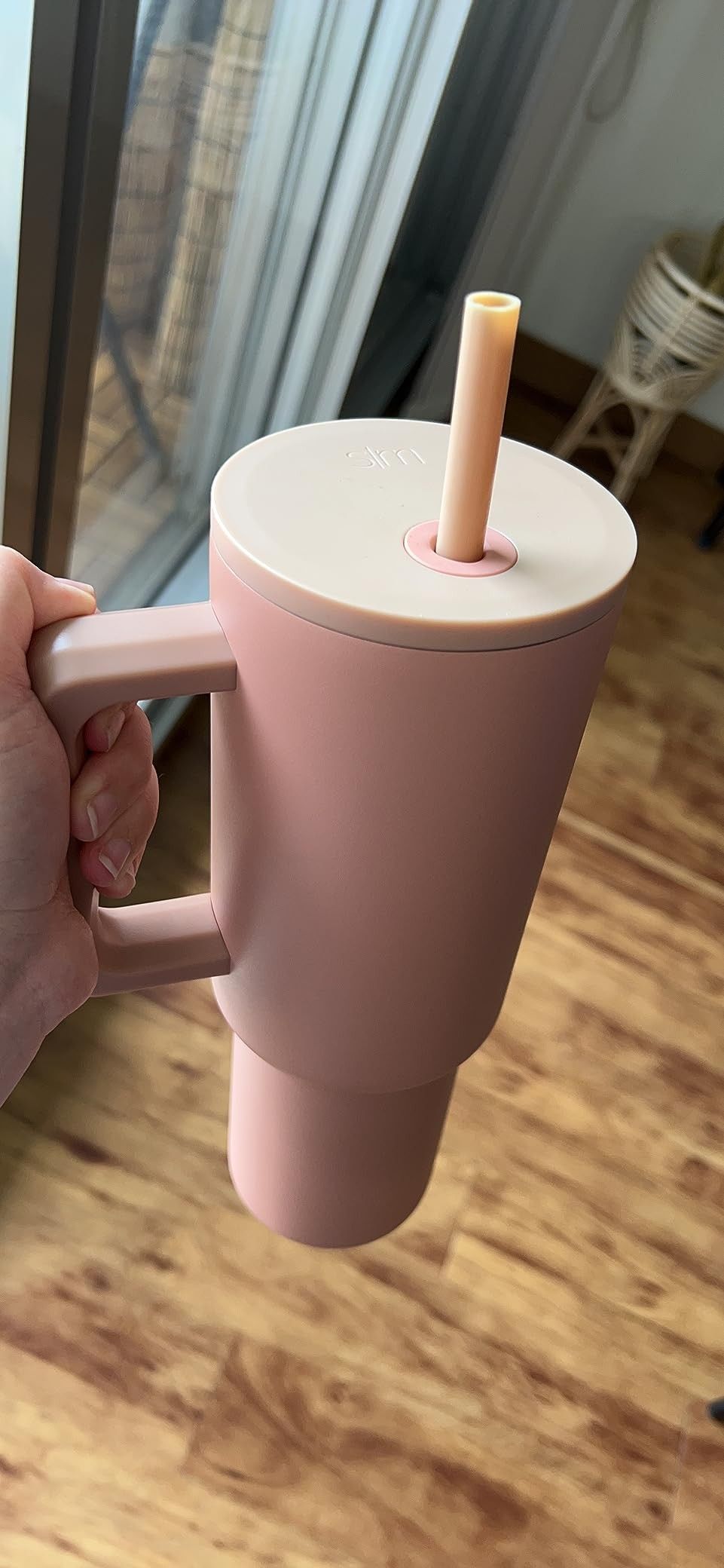 40 oz (1200 ml) Pink Stainless Steel Insulated Tumbler with Straw & Spill-Proof Lid – Double Wall Hot & Cold Travel Cup for Water, Coffee & Iced Drinks