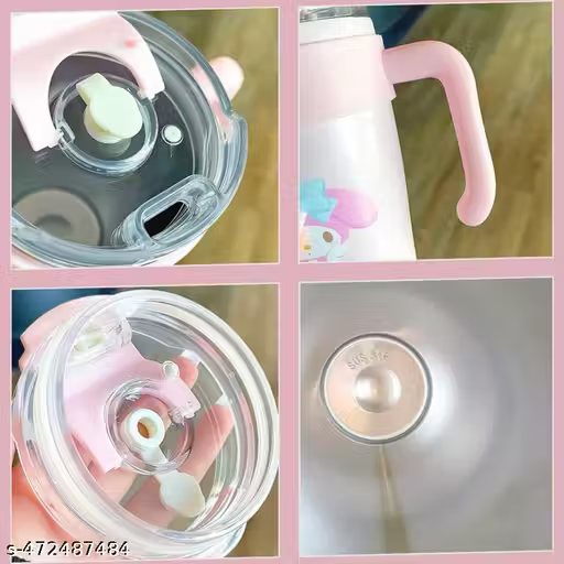 860 ml Stainless Steel Insulated Tumbler with Handle, Dual Lid & Straw – Leak-Proof Hot & Cold Travel Mug for Office, Sports, Home & Car Cup Holders