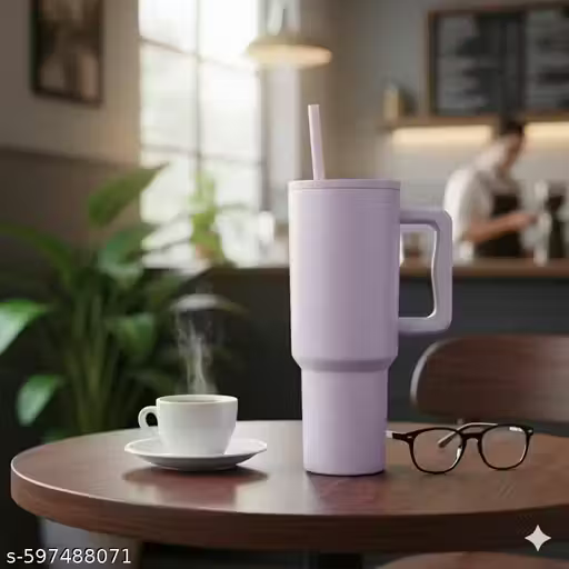40 oz (1200 ml) Purple Stainless Steel Insulated Tumbler with Straw & Spill-Proof Lid – Double Wall Hot & Cold Travel Mug for Coffee, Water & Iced Drinks