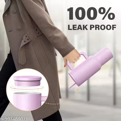 40 oz (1200 ml) Purple Stainless Steel Insulated Tumbler with Straw & Spill-Proof Lid – Double Wall Hot & Cold Travel Mug for Coffee, Water & Iced Drinks