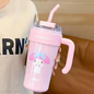 860 ml Stainless Steel Insulated Tumbler with Handle, Dual Lid & Straw – Leak-Proof Hot & Cold Travel Mug for Office, Sports, Home & Car Cup Holders