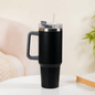 Double Wall Stainless Steel Tumbler 1200ml | Hot & Cold Cup with Handle, Lid & 2 Straws